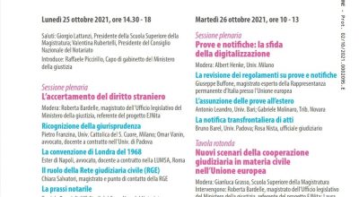 Roma 25 e 26 Ottobre EJNita Building Bridges Conferenza conclusiva del progetto cofinanziato dal Programma Giustizia dell’Unione europea 2014-2020 dal titolo La cooperazione giudiziaria in materia civile