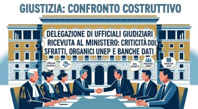 Giustizia, delegazione di Ufficiali Giudiziari ricevuta al Ministero: confronto costruttivo su criticità ddl sfratti, organici UNEP e banche dati